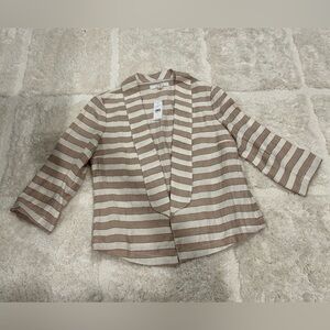 LOFT Beige and Brown Striped Blazer